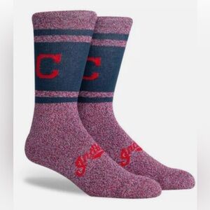 PKWY Crew Socks MLB CLEVELAND INDIANS C Heathered VARSITY Men L 6-12 Classic NEW